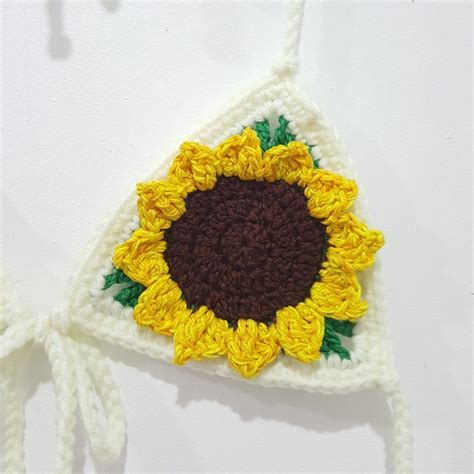 Sunflower Bikini Crochet Top Women S Fashion Swimwear Bikinis Swimsuits On Carousell