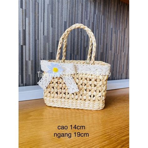 Túi cói CỰC HOT Túi lục bình Vintage đi biển chụp ảnh decor kiểu dáng siêu đẹp Shopee