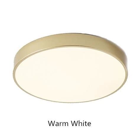 PLAFONNIER,Warm White No Remote-Gold-Dia23 x H5cm-12W--Plafonnier LED ...