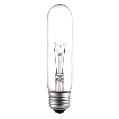 25 Watt T10 Medium Base Clear Incandescent Light Bulb 120 Volt Card