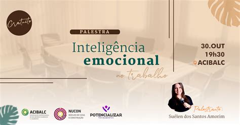 Palestra Intelig Ncia Emocional No Trabalho Sympla