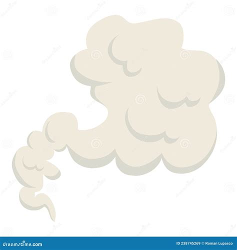 Cartoon Dust Cloud Comic Cloud Shape Spray Air Smoke Fog Road