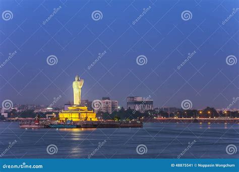 Hussain Sagar Hyderabad India Stock Image Image Of Sculpture