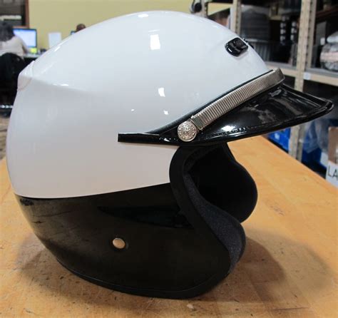 Shoei RJ Platinum LE Open Face Police Helmet Black White LR Medium EBay