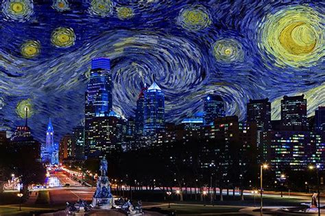 Philadelphia Pennsylvania Starry Night Skyli 5by5collective