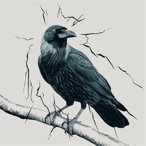 Premium Vector | A crow with a black face and a gray background