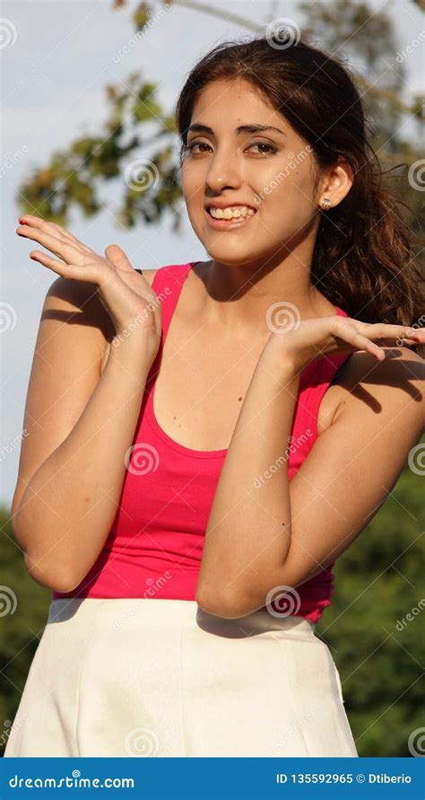 Surprised Youthful Latina Female Stock Image Image Of Latin Spanish