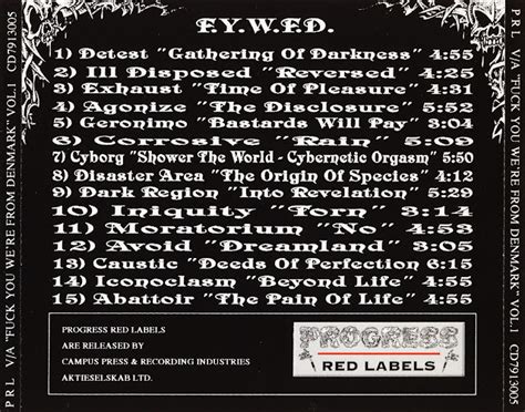 Nightmare Be Thy Name Various Artists Fuck You We Re From Denmark Vol