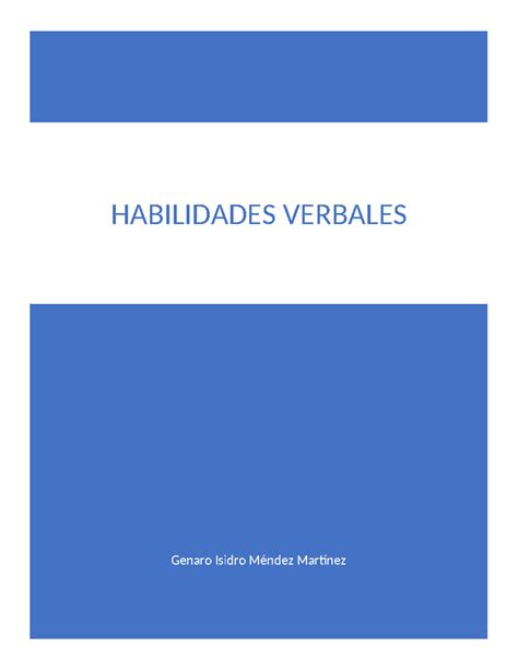 Actividad 3 Habilidades Verbales Genaro Isidro Méndez Martínez