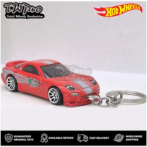 GANTUNGAN Hot WHEELS KEYCHAIN 2024 FAST AND FURIOUS 1995 MAZDA RX 7 KEYRING KEYCHAIN