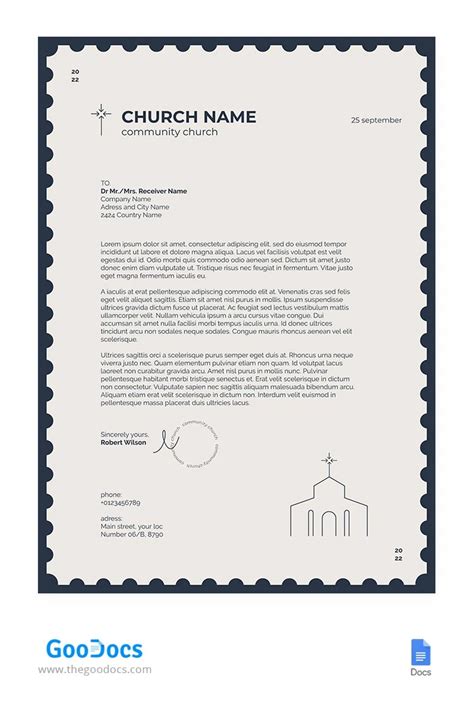 Simple Church Letterhead Template Thegoodocs