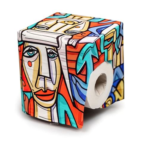 Premium Photo Toilet Paper Cubism Art Style White Background High