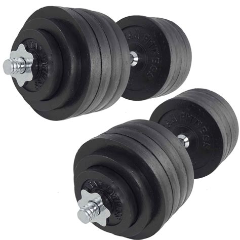 Pair Adjustable Cast Iron Dumbbells Weight 200 Lbs Kit Set Total Titan