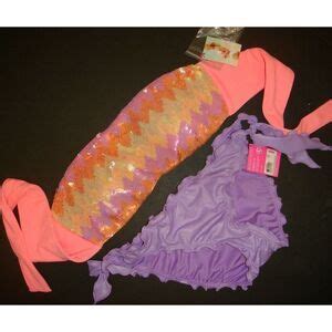 Victoria S Secret Swim Victorias Secret Bandeau Ms Bikini Sequined Mermaid Orange Lilac