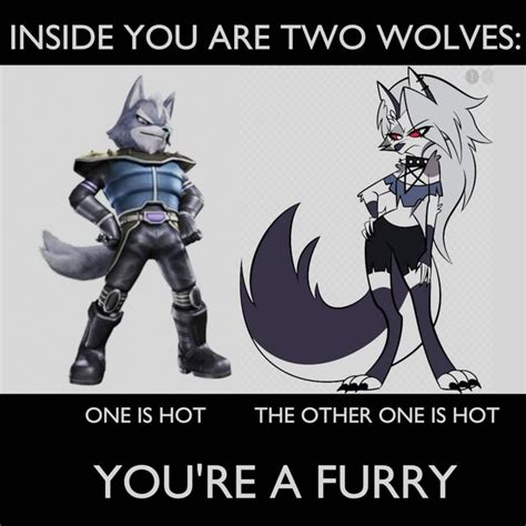 INSIDE YOU ARE TWO WOLVES ONE IS HOT THE OTHER ONE IS HO YOU RE A FURRY IFunny