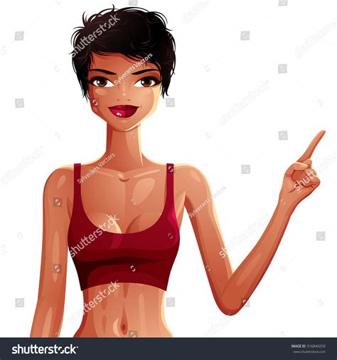 Bright Drawing Gorgeous Brunette Sexy Lady Stock Vector Royalty Free 316840259 Shutterstock