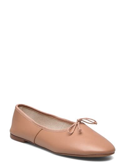 Mango Bow Leather Ballerina Ballerinaer Boozt