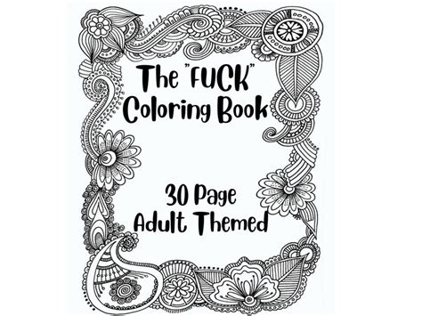 The Fuck Coloring Book Pages Adult Only Etsy