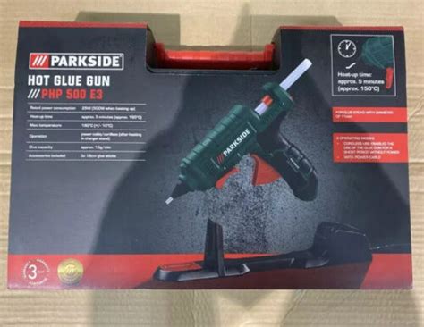 Parkside Cordless Hot Glue Gun Php E With X Glue Sticks Carry Box Ebay