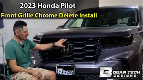 2023 Honda Pilot Front Grille Chrome Delete Install YouTube