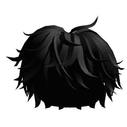 Fluffy Messy Cool Boy Hair Black Roblox