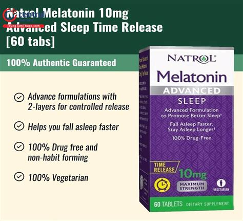 [CHÍNH HÃNG] Thuốc Natrol Melatonin Sleep 10mg giúp giấc ngủ ngon hơn