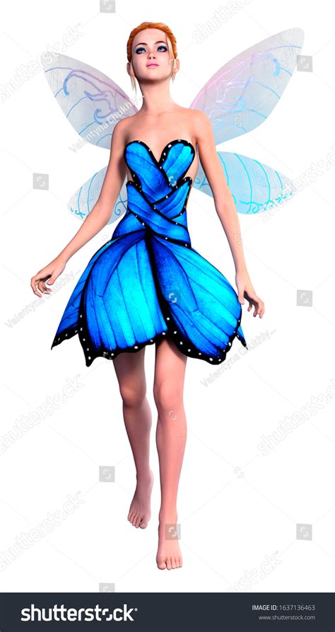 3d Rendering Beautiful Fantasy Fairy Isolated Stock Illustration