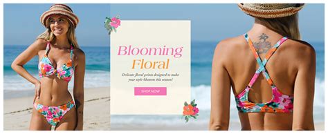 Amazon Cupshe Women S Two Piece Bikini Set Floral Print Knot Bunny Tie Clothing Shoes