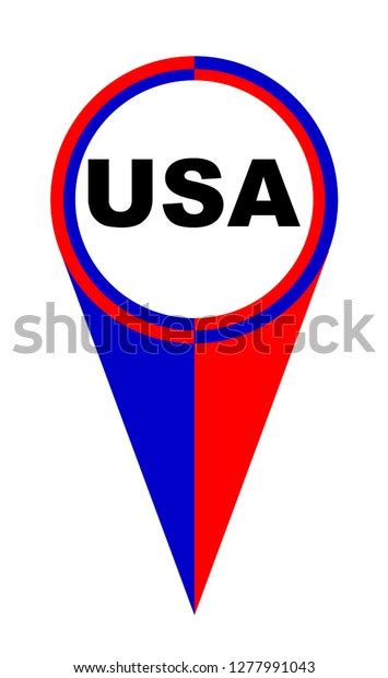 Red White Blue Map Pointer Pin Stock Vector Royalty Free 1277991043