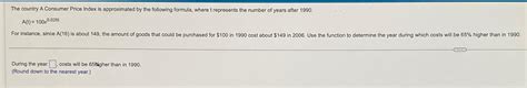 Solved The country A Consumer Price Index is approximated by | Chegg.com