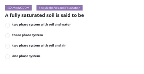 A fully saturated soil is said to be | EXAMIANS