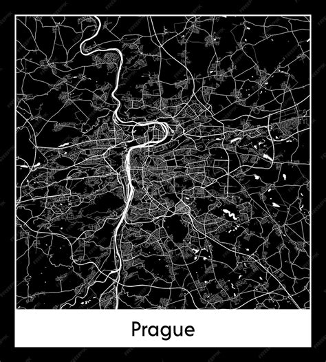 Premium Vector | Minimal city map of prague (czech republic, europe)
