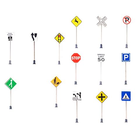 14pcs Miniature Street Road Signs Traffic Signs 13856314116