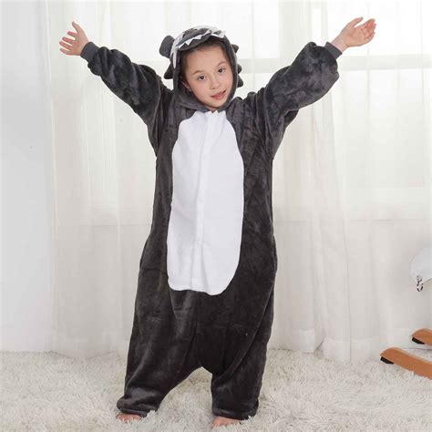 Black Cat Onesie Kids Kigurumi Animal Costumes Pajamas Allonesie