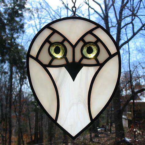 Snowy Owl Stained Glass Ornament This Owl Is Crafted Using Flickr