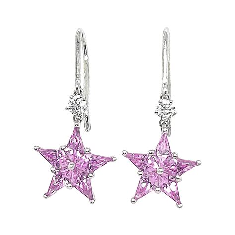 Tiffany And Co Pink Sapphire Diamond Star Earrings At 1stdibs