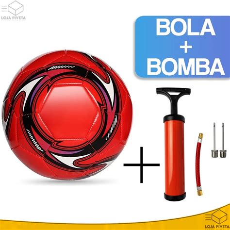 Bomba De Encher Bola Profissional - Bola de Futebol + Bomba de Encher Ar Profissional Campo Costurada 25cm ...