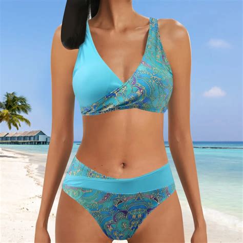Palm Random Print Bikini Set Atelier Yuwa Ciao Jp