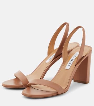 So Nude Leather Slingback Sandals In Neutrals Aquazzura Mytheresa
