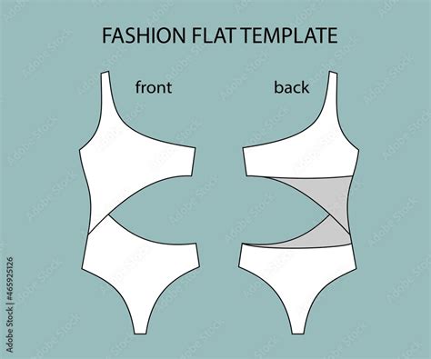 Bikini Front And Back View Swimsuit Fashion Flat Sketch Template Stock Vector Adobe Stock