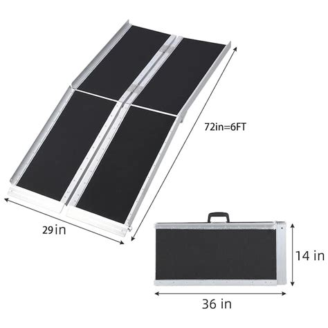 Aluminum Wheelchair Ramp, Portable Wheelchair Ramp with Handle - Bed ...