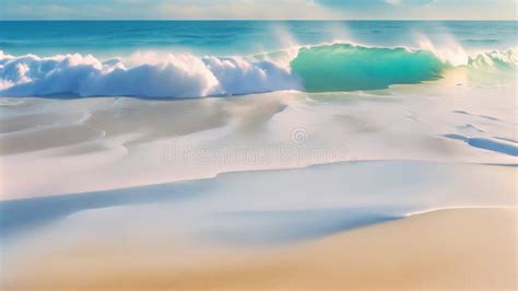 Onda Suave Do Mar Na Praia Arenosa Fundo Azul De Oceano Azul Na