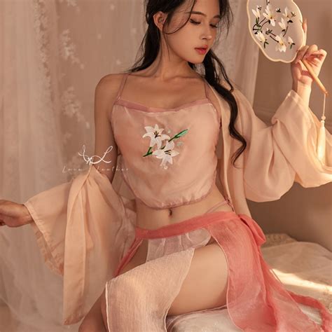 L L Lingerie Women Chinese Costume Sexy Hanfu Dudou Set For Sex Fits Plus Size