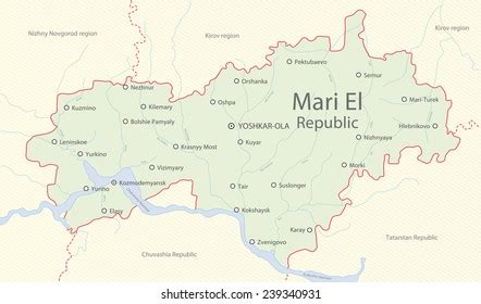 detailed map mari el republic russia stock illustration  shutterstock