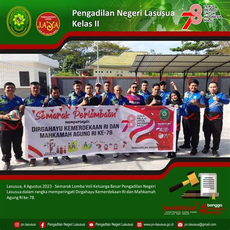 Semarak Lomba Voli Pengadilan Negeri Lasusua Dalam Memperingati Hut Ri