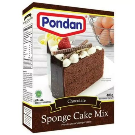 jual pondan sponge cake mix  rasa coklat shopee indonesia