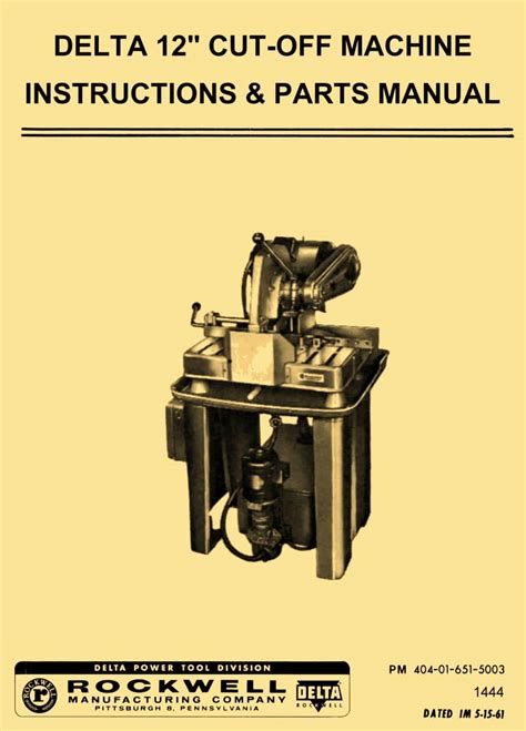 Deltarockwell 12 Cut Off Machinesaw 20 100 20 220 20 222