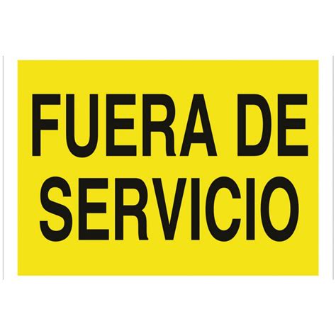 Fuera De Servicio Señal De Advertencia De Solo Texto Cofan Comprar Online