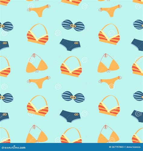 Cute Women Panties Seamless Pattern Underwear Background Female Lingerie Symbols Collection