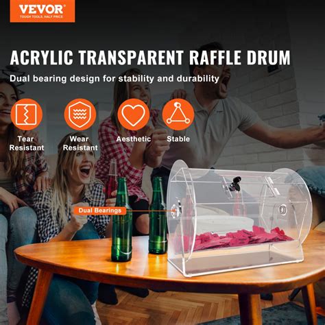 Vevor Acrylic Raffle Drum Holds 5000 Tickets Or 200 Raffle Balls